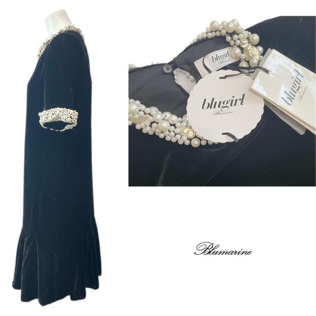 新品ブルーガールblugirlパール&ベロア 半袖ワンピー < ブランド 新品ブルーガールblugirlパール&ベロア 半袖ワンピー < ブランドの