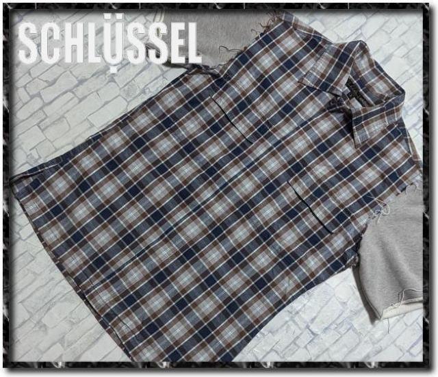 シュリセル 刺繍入りチェック切替シャツ < ブランド シュリセル 刺繍入りチェック切替シャツ < ブランドの