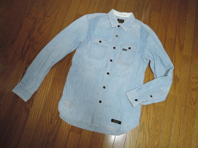 NEIGHBORHOOD ネイバーフッド ダメージ加工 デニム シャツ M 長袖シャツ MACK/C-SHIRT.LS < ブランド  NEIGHBORHOOD ネイバーフッド ダメージ加工 デニム シャツ M 長袖シャツ MACK/C-SHIRT.LS < ブランドの