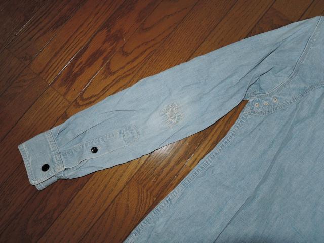 NEIGHBORHOOD ネイバーフッド ダメージ加工 デニム シャツ M 長袖シャツ MACK/C-SHIRT.LS < ブランド  NEIGHBORHOOD ネイバーフッド ダメージ加工 デニム シャツ M 長袖シャツ MACK/C-SHIRT.LS < ブランドの