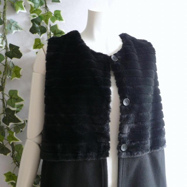 新品 9957 ML ファー 切替 ロング ジレ 黒 秋 冬 レディース フェイクファー 微起毛ニット ベスト 上質 上品 < 女性ファッション 新品 9957 ML ファー 切替 ロング ジレ 黒 秋 冬 レディース フェイクファー 微起毛ニット ベスト 上質 上品 < 女性ファッションの