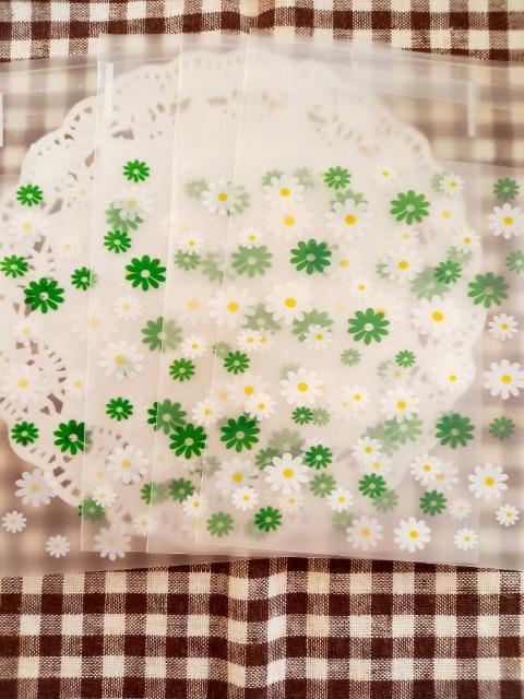 お裾分け☆花柄ラッピング袋4枚☆緑 < インテリア/ライフ お裾分け☆花柄ラッピング袋4枚☆緑 < インテリア/ライフの