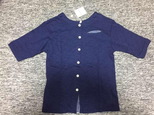 インディゴブルー 5分丈 柔らかカーディガン 水玉がポイント M < 女性ファッション  インディゴブルー 5分丈 柔らかカーディガン 水玉がポイント M  < 女性ファッションの