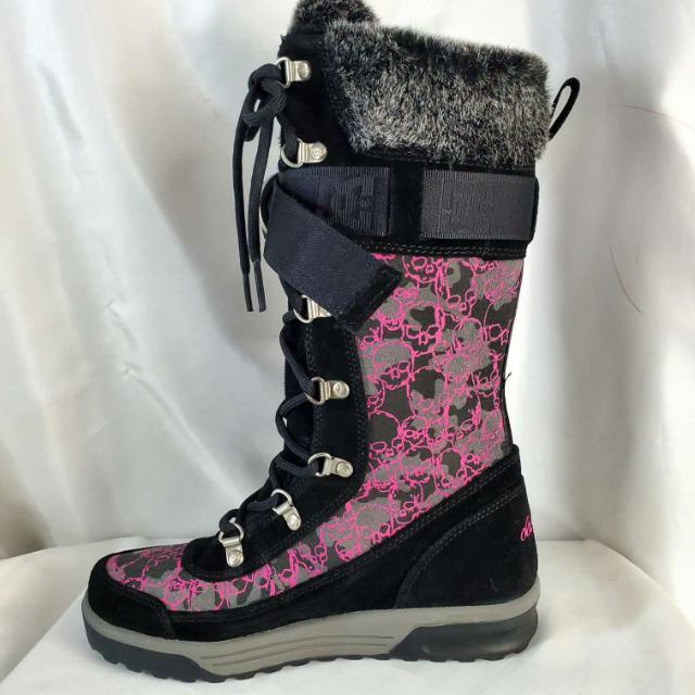 込み★DG Thinsulate★スカル柄&ファー★ロングブーツ★37★ < 女性ファッション  込み★DG Thinsulate★スカル柄&ファー★ロングブーツ★37★ < 女性ファッションの