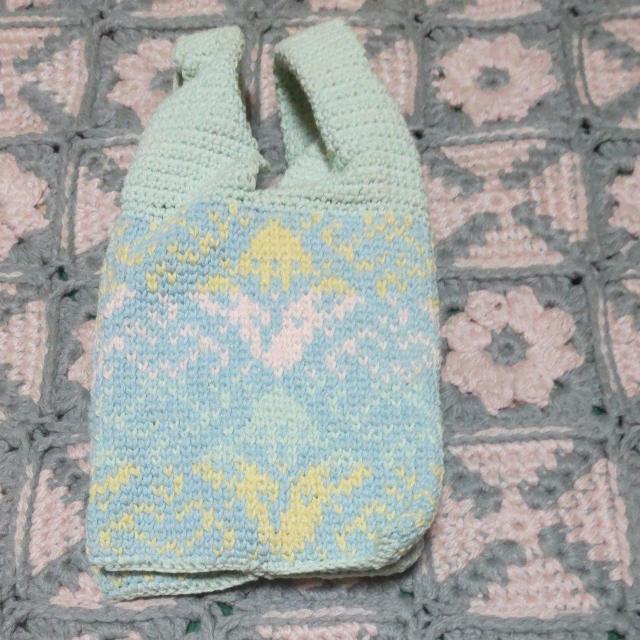 手編みの手提げバック〈四角〉 < ペット/手芸/園芸  手編みの手提げバック〈四角〉  < ペット/手芸/園芸の