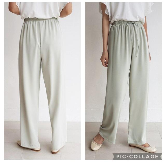 DHULIC 新品タグ付き ストレッチウエストゴム ワイドパンツ ミント L < 女性ファッション  DHULIC 新品タグ付き ストレッチウエストゴム ワイドパンツ ミント L < 女性ファッションの