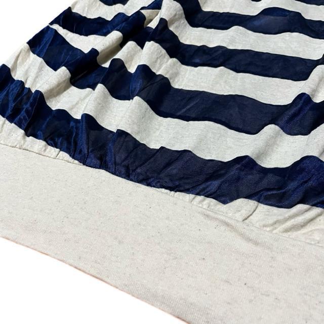 ヴィヴィアンウエストウッド シースルーボーダー柄 変形 カットソー < ブランド ヴィヴィアンウエストウッド シースルーボーダー柄 変形 カットソー < ブランドの