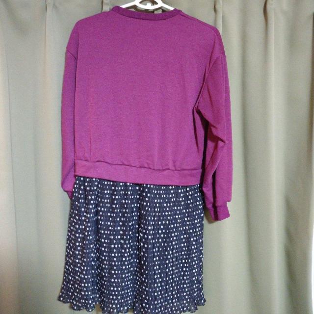 160cm長袖切替ワンピース < キッズ/ベビー  160cm長袖切替ワンピース < キッズ/ベビーの