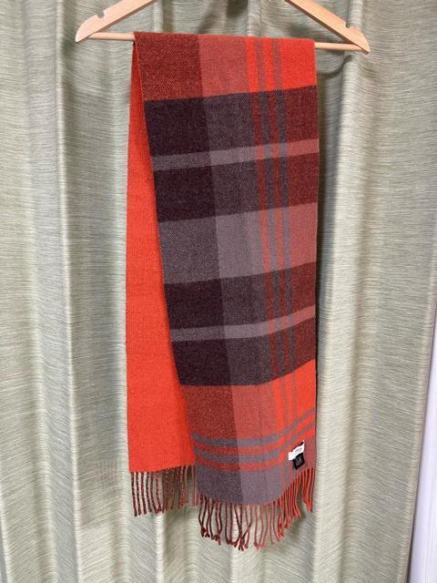 TAKEO KIKUCHI チェック ウール100% マフラー オレンジ チェック マフラー タケオ キクチ < 男性ファッション TAKEO KIKUCHI チェック ウール100% マフラー オレンジ チェック マフラー タケオ キクチ < 男性ファッションの