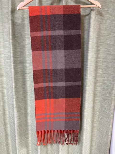 TAKEO KIKUCHI チェック ウール100% マフラー オレンジ チェック マフラー タケオ キクチ < 男性ファッション TAKEO KIKUCHI チェック ウール100% マフラー オレンジ チェック マフラー タケオ キクチ < 男性ファッションの