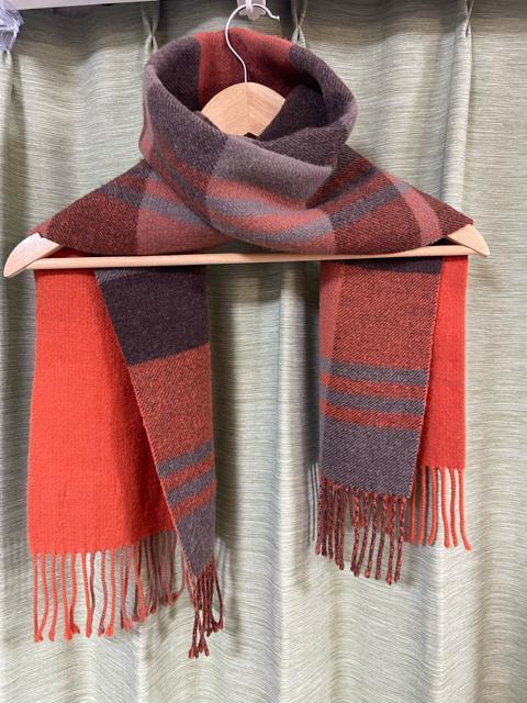 TAKEO KIKUCHI チェック ウール100% マフラー オレンジ チェック マフラー タケオ キクチ < 男性ファッション TAKEO KIKUCHI チェック ウール100% マフラー オレンジ チェック マフラー タケオ キクチ < 男性ファッションの