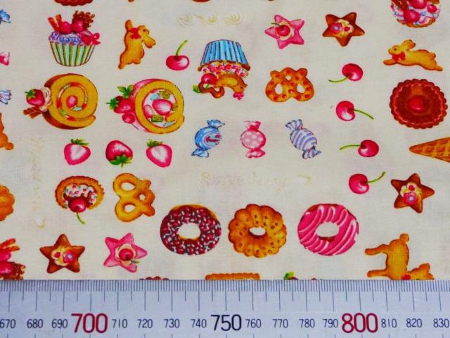 スイーツ クッキー ケーキ 苺 キャンディ 生地 50×110 < ペット/手芸/園芸  スイーツ クッキー ケーキ 苺 キャンディ 生地 50×110 < ペット/手芸/園芸の