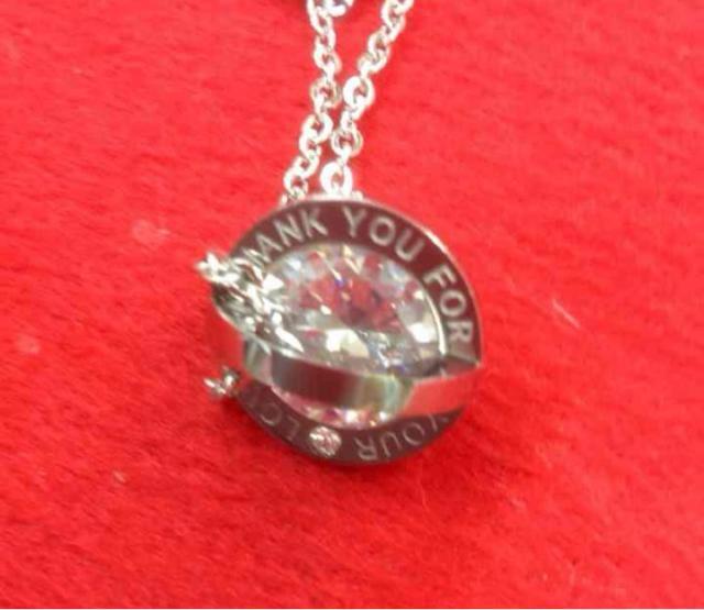 大粒CZ ステンレス製ペアネックレス < 女性アクセサリー/時計  大粒CZ ステンレス製ペアネックレス < 女性アクセサリー/時計の