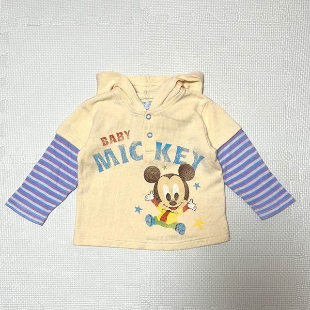 ベビーミッキー レイヤード風パーカー ディズニー < キッズ/ベビー  ベビーミッキー レイヤード風パーカー ディズニー  < キッズ/ベビーの