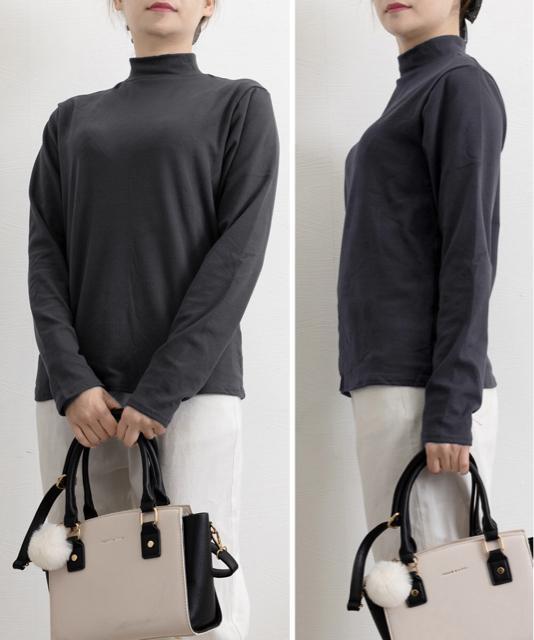 送料無料 新品 ベーシックトップス プチハイネック韓国風 < 女性ファッション  送料無料 新品 ベーシックトップス プチハイネック韓国風 < 女性ファッションの