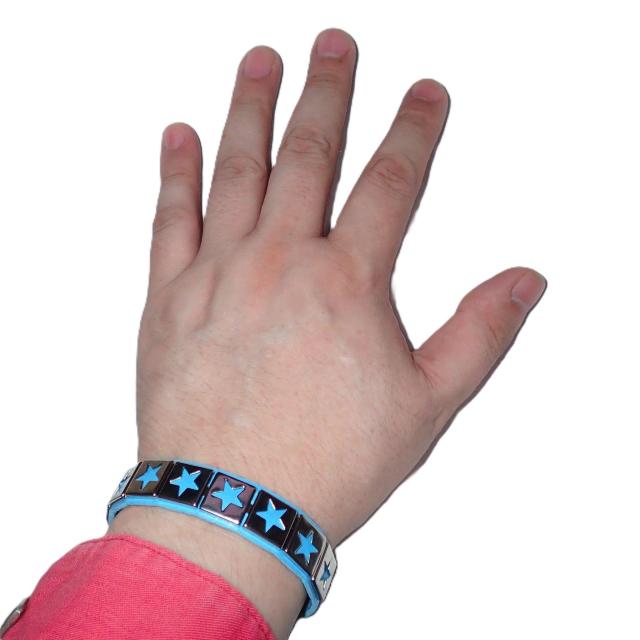 スタッズ 鋲 星 スター 1列 レザーブレスレット ブレスレット アクセサリー バングル リストバンド ロック 水色 青色 B < 男性アクセサリー/時計 スタッズ 鋲 星 スター 1列 レザーブレスレット ブレスレット アクセサリー バングル リストバンド ロック 水色 青色 B < 男性アクセサリー/時計の