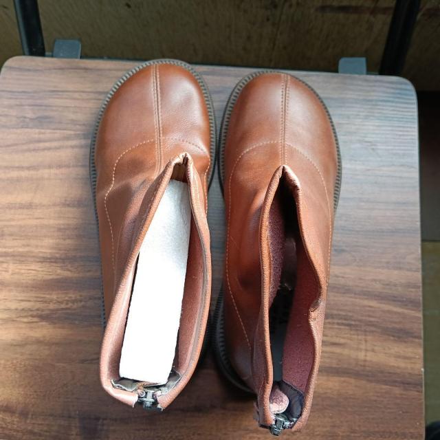 新品 22.5cm レディース ブーツ ブラウン 厚底 シューズ サイドゴア < 女性ファッション 新品 22.5cm レディース ブーツ ブラウン 厚底 シューズ サイドゴア < 女性ファッションの