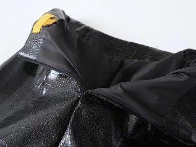 PU皮 レザー キュロット スカート ブラック < 女性ファッション PU皮 レザー キュロット スカート ブラック < 女性ファッションの