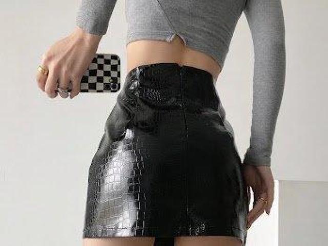 PU皮 レザー キュロット スカート ブラック < 女性ファッション PU皮 レザー キュロット スカート ブラック < 女性ファッションの