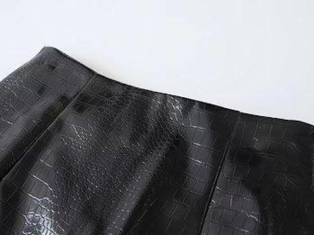 PU皮 レザー キュロット スカート ブラック < 女性ファッション PU皮 レザー キュロット スカート ブラック < 女性ファッションの