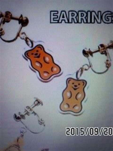 HARIBO・ベアグミ風プレートチャームイヤリング。オレンジ < 女性アクセサリー/時計  HARIBO・ベアグミ風プレートチャームイヤリング。オレンジ  < 女性アクセサリー/時計の