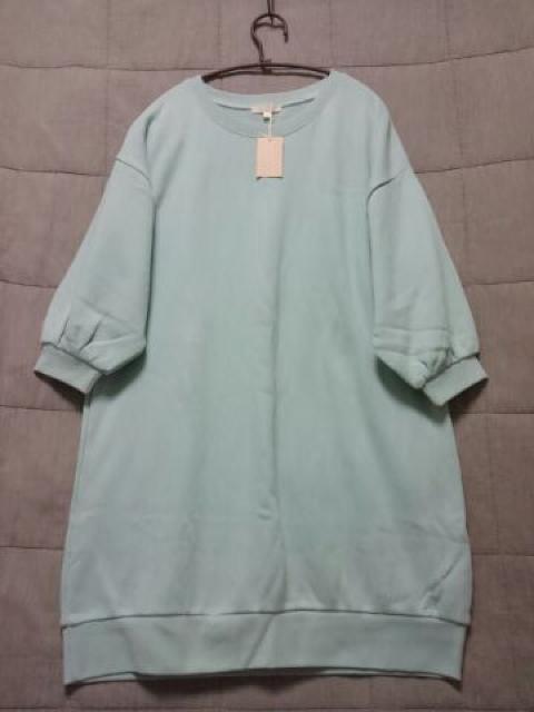 ●studio CLIP●C裏毛ボリューム袖ワンピース 新品Lミント < ブランド ●studio CLIP●C裏毛ボリューム袖ワンピース 新品Lミント < ブランドの