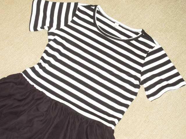 ボーダー×シフォンスカートフレアワンピース*モノトーン < 女性ファッション  ボーダー×シフォンスカートフレアワンピース*モノトーン < 女性ファッションの