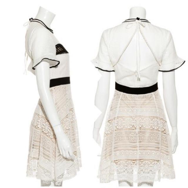 オリジナルパネルレースワンピースsnidelリボンバックシャン白 < ブランド オリジナルパネルレースワンピースsnidelリボンバックシャン白 < ブランドの