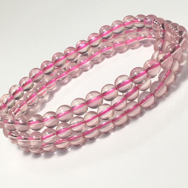 極上高品質 3連スターローズクォーツ 長さ55cm 内径16cm < 女性アクセサリー/時計  極上高品質 3連スターローズクォーツ 長さ55cm 内径16cm < 女性アクセサリー/時計の