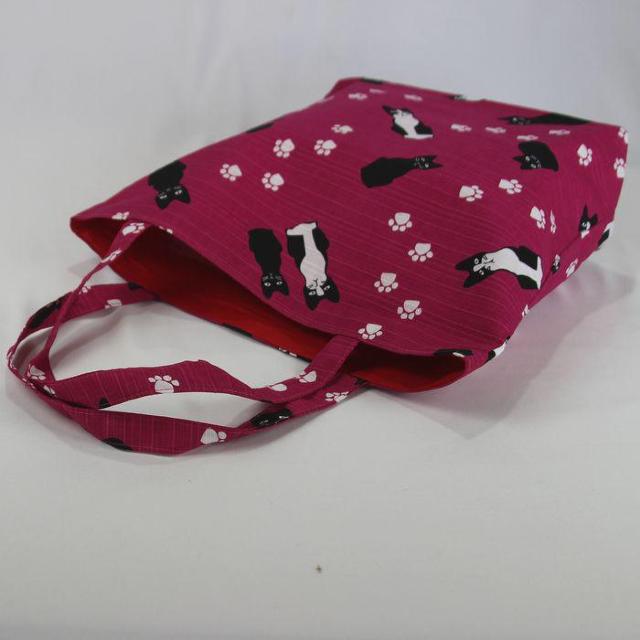 ★猫柄トートバッグ 陽だまり猫のら 和風バッグ 和装袋物 ミニ猫ドット柄 レディース おしゃれ 軽量 綿 日本製 ピンク BA38 < 女性ファッション  ★猫柄トートバッグ 陽だまり猫のら 和風バッグ 和装袋物 ミニ猫ドット柄 レディース おしゃれ 軽量 綿 日本製 ピンク BA38 < 女性ファッションの