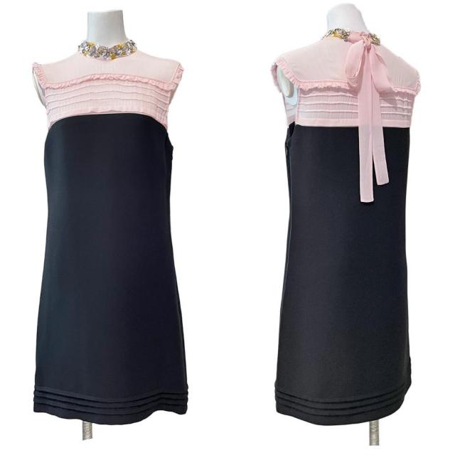 新品ミュウミュウmiu miuバイカラービジュードレスワン < ブランド 新品ミュウミュウmiu miuバイカラービジュードレスワン < ブランドの