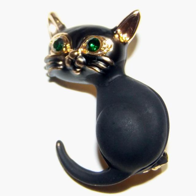 黒猫 クロネコ ネコ ねこ マット ラインストーン ピンブローチ ブローチ ピンバッジ バッジ ラペルピン < 女性アクセサリー/時計 黒猫 クロネコ ネコ ねこ マット ラインストーン ピンブローチ ブローチ ピンバッジ バッジ ラペルピン < 女性アクセサリー/時計の