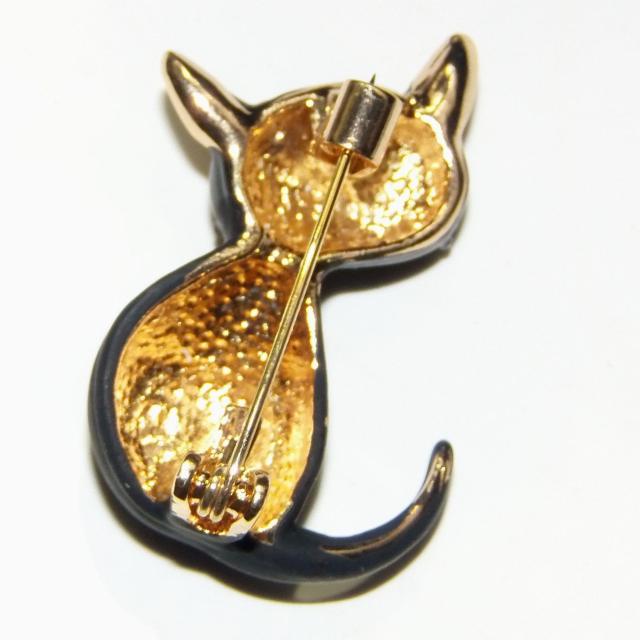 黒猫 クロネコ ネコ ねこ マット ラインストーン ピンブローチ ブローチ ピンバッジ バッジ ラペルピン < 女性アクセサリー/時計 黒猫 クロネコ ネコ ねこ マット ラインストーン ピンブローチ ブローチ ピンバッジ バッジ ラペルピン < 女性アクセサリー/時計の