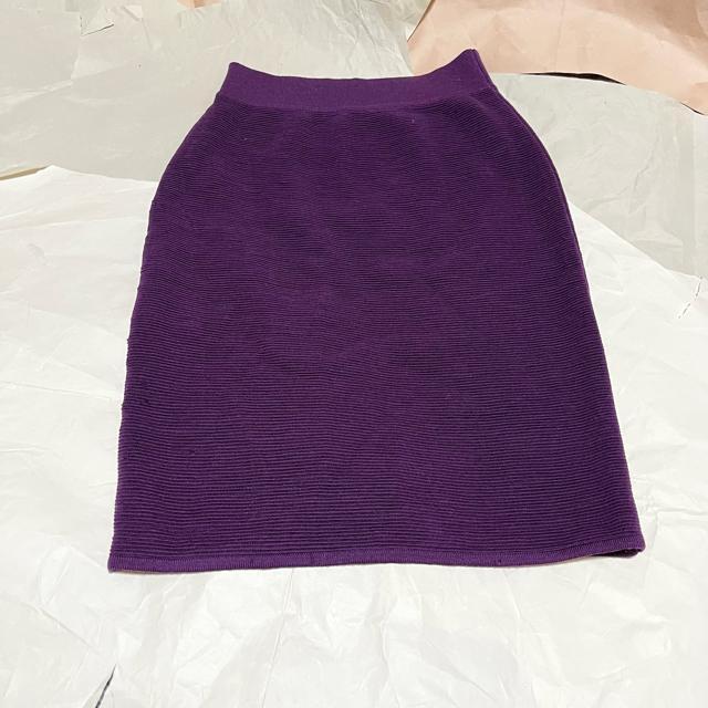 【ヴィンテージ】【CELINE】 ウール / ひざ丈 タイトスカート / 40 紫 < ブランド 【ヴィンテージ】【CELINE】 ウール / ひざ丈 タイトスカート / 40 紫 < ブランドの