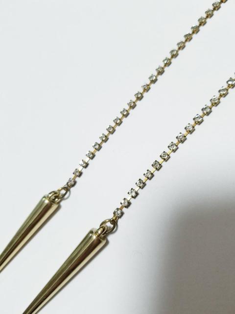 (146) ラインストーンロングチェーン gold ツララ ぶら下がりピアス < 女性アクセサリー/時計 (146) ラインストーンロングチェーン gold ツララ ぶら下がりピアス < 女性アクセサリー/時計の