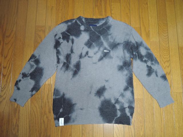 DESCENDANT ディセンダント SMOKE COTTON KNIT タイダイ ニット 1 灰 ブリーチ セーター WTAPS < ブランド  DESCENDANT ディセンダント SMOKE COTTON KNIT タイダイ ニット 1 灰 ブリーチ セーター WTAPS  < ブランドの