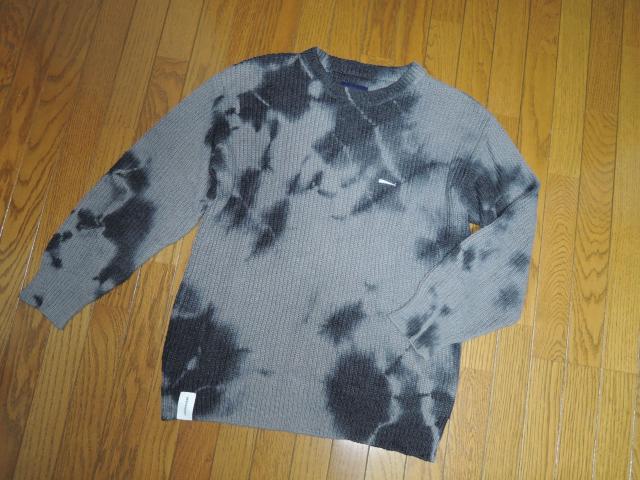 DESCENDANT ディセンダント SMOKE COTTON KNIT タイダイ ニット 1 灰 ブリーチ セーター WTAPS < ブランド  DESCENDANT ディセンダント SMOKE COTTON KNIT タイダイ ニット 1 灰 ブリーチ セーター WTAPS < ブランドの
