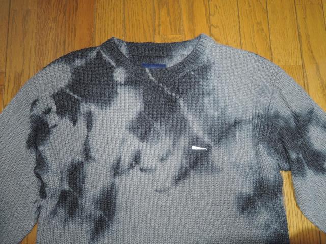 DESCENDANT ディセンダント SMOKE COTTON KNIT タイダイ ニット 1 灰 ブリーチ セーター WTAPS < ブランド  DESCENDANT ディセンダント SMOKE COTTON KNIT タイダイ ニット 1 灰 ブリーチ セーター WTAPS < ブランドの