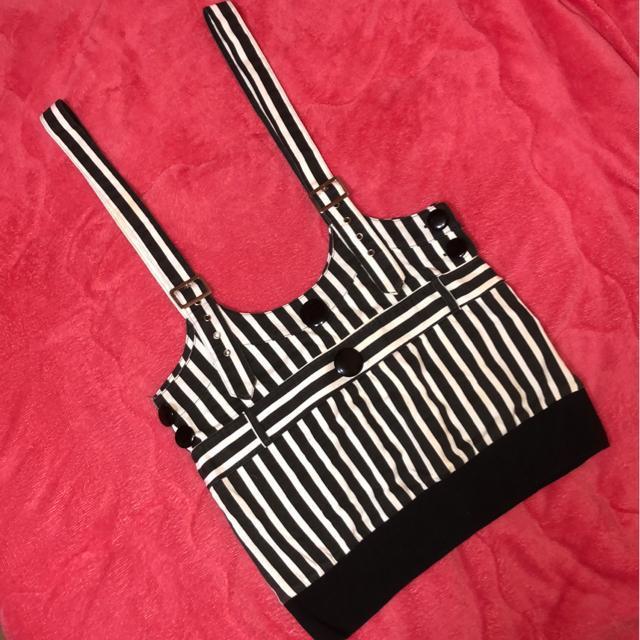 Hip Dimple  ブラック×ホワイト ストライプ   サロペットミニスカ 新品未使用 < 女性ファッション  Hip Dimple  ブラック×ホワイト ストライプ   サロペットミニスカ 新品未使用  < 女性ファッションの