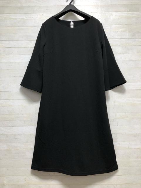新品☆L♪黒無地♪きれい見え楽ちん7分袖ワンピース♪喪服にも☆Q391 < 女性ファッション 新品☆L♪黒無地♪きれい見え楽ちん7分袖ワンピース♪喪服にも☆Q391 < 女性ファッションの