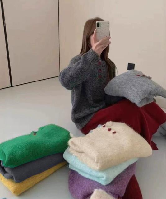 送料無料 新品 ハートボタンニットトップス ハーフボタン < 女性ファッション 送料無料 新品 ハートボタンニットトップス ハーフボタン < 女性ファッションの