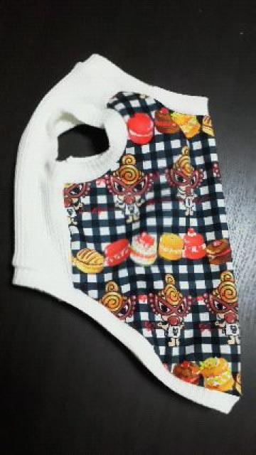 ハンドメイド*ヒスミニTシャツ*マカロン柄・黒・チェック・白・犬用*M < ペット/手芸/園芸  ハンドメイド*ヒスミニTシャツ*マカロン柄・黒・チェック・白・犬用*M < ペット/手芸/園芸の