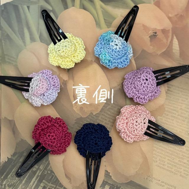 ハンドメイド♪レース編み 薔薇風お花モチーフのヘアピン < 女性ファッション  ハンドメイド♪レース編み 薔薇風お花モチーフのヘアピン < 女性ファッションの