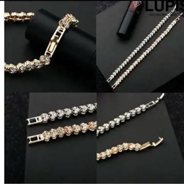 ハート型クリスタルブレスレット ゴールド < 女性アクセサリー/時計  ハート型クリスタルブレスレット ゴールド < 女性アクセサリー/時計の