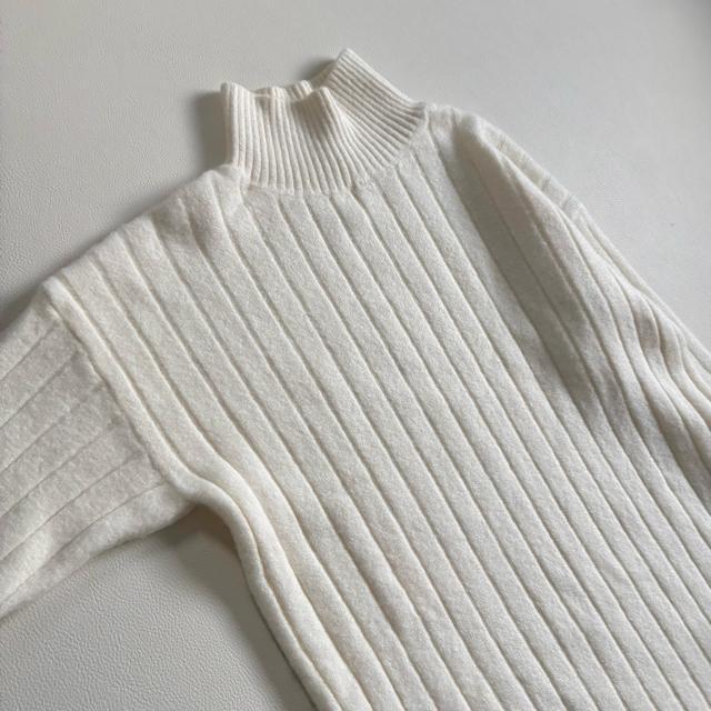 ◆上質◆定価2万程◆ウール100%◆リブニットチュニック◆ワンピース◆白◆F < 女性ファッション ◆上質◆定価2万程◆ウール100%◆リブニットチュニック◆ワンピース◆白◆F < 女性ファッションの