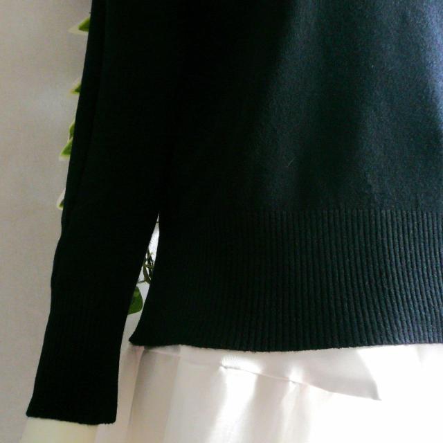 新品 9934 ML フリル ハイネック ニット セーター 黒 秋 冬 レディース メロウフリル もっちもち ストレッチ < 女性ファッション 新品 9934 ML フリル ハイネック ニット セーター 黒 秋 冬 レディース メロウフリル もっちもち ストレッチ < 女性ファッションの