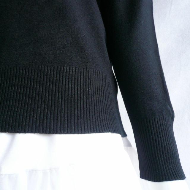 新品 9934 ML フリル ハイネック ニット セーター 黒 秋 冬 レディース メロウフリル もっちもち ストレッチ < 女性ファッション 新品 9934 ML フリル ハイネック ニット セーター 黒 秋 冬 レディース メロウフリル もっちもち ストレッチ < 女性ファッションの