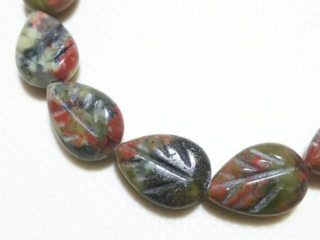 天然石★ユナカイト リーフ 半連 < 女性アクセサリー/時計 天然石★ユナカイト リーフ 半連 < 女性アクセサリー/時計の