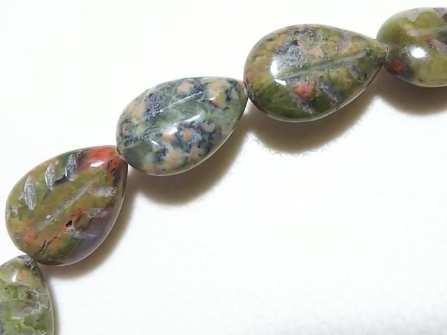 天然石★ユナカイト リーフ 半連 < 女性アクセサリー/時計 天然石★ユナカイト リーフ 半連 < 女性アクセサリー/時計の