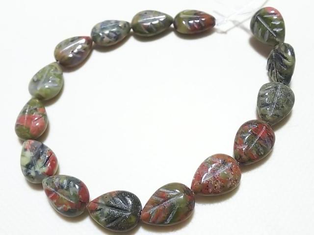 天然石★ユナカイト リーフ 半連 < 女性アクセサリー/時計 天然石★ユナカイト リーフ 半連 < 女性アクセサリー/時計の